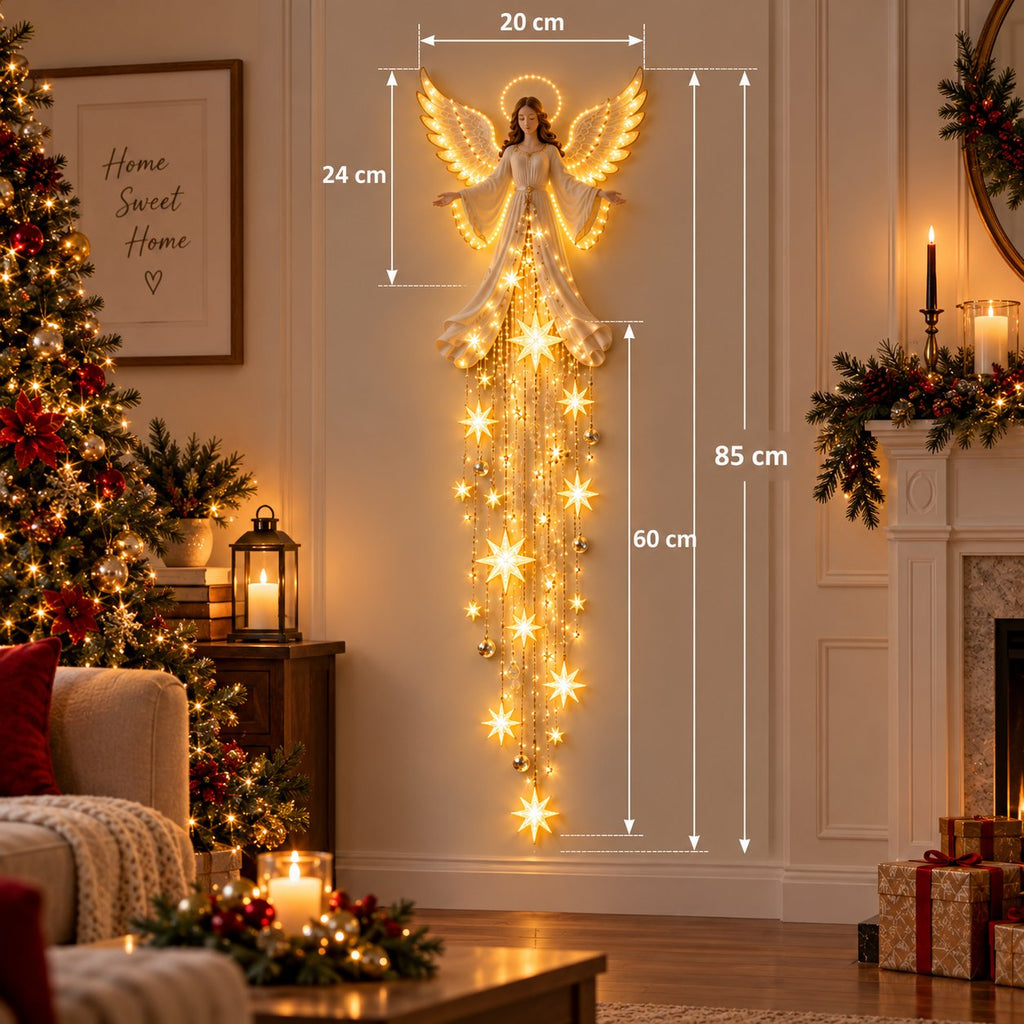 Medidas aproximadas del Ángel luminoso de pared