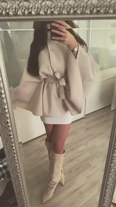 Cape poncho femme JANT avec ceinture