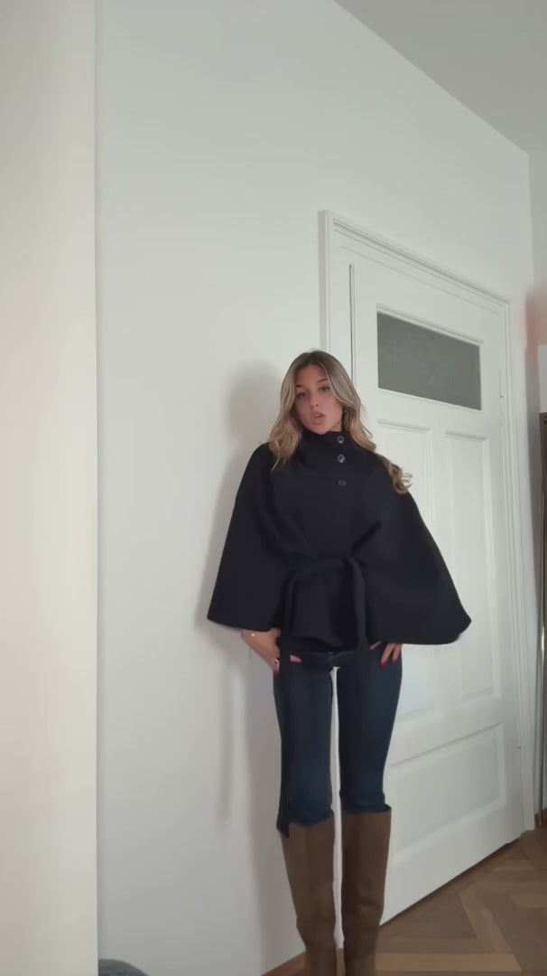 Cape poncho femme JANT avec ceinture